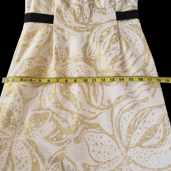 Lilly Pulitzer Laidley Gold Metallic V neck-back Embellished Jewels Sz 8 - Picture 6 of 16